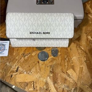 Michael Kors White and Gray Wallet